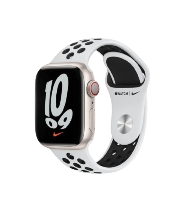 Ремінець for Apple Watch 45mm - Nike Sport Band Pure Platinum/Black - Regular (ML893)