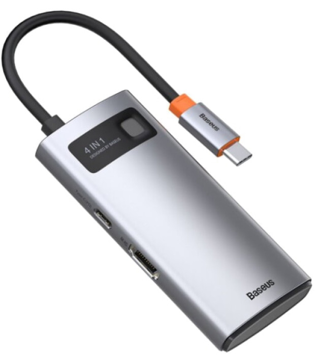 USB-Хаб Baseus Metal Gleam Series 4-in-1 Type-C (gray)