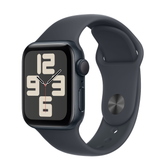 Apple Watch SE 2 2024 GPS 40mm Midnight Aluminium Case with Midnight Sport Band S/M (MXE73)