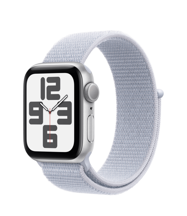 Apple Watch SE 2 2024 GPS 40mm Silver Aluminium Case with Blue Cloud Sport Loop (MXEE3)