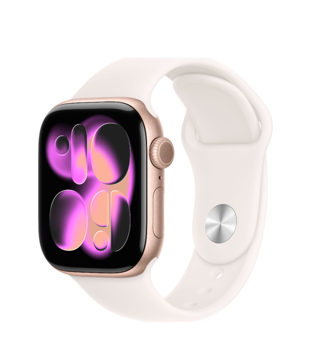 Apple Watch Series 11 GPS 42mm Rose Gold Aluminum Case with Light Blush Sport Band - M/L (MEU44)
