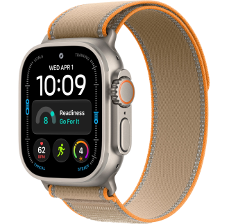 Apple Watch Ultra 4 GPS + Cellular 49mm Natural Titanium Case with Sand Trail Loop - M/L (MJAQ4)