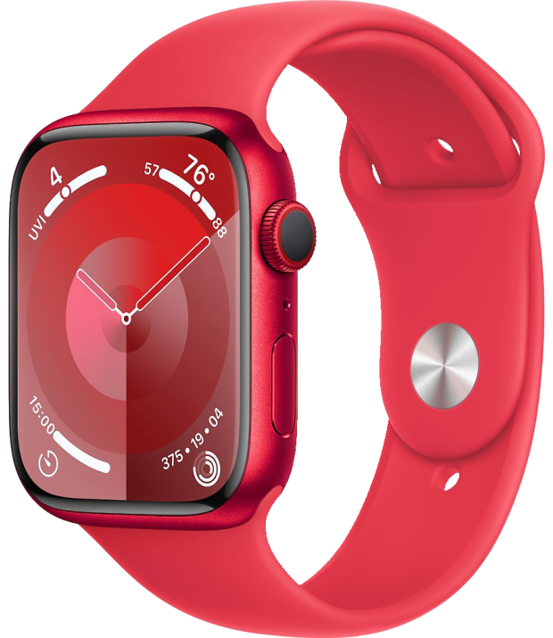 Apple Watch Series 9 45mm PRODUCT RED Aluminum Case w. PRODUCT RED S. Band - S/M (MRXJ3)