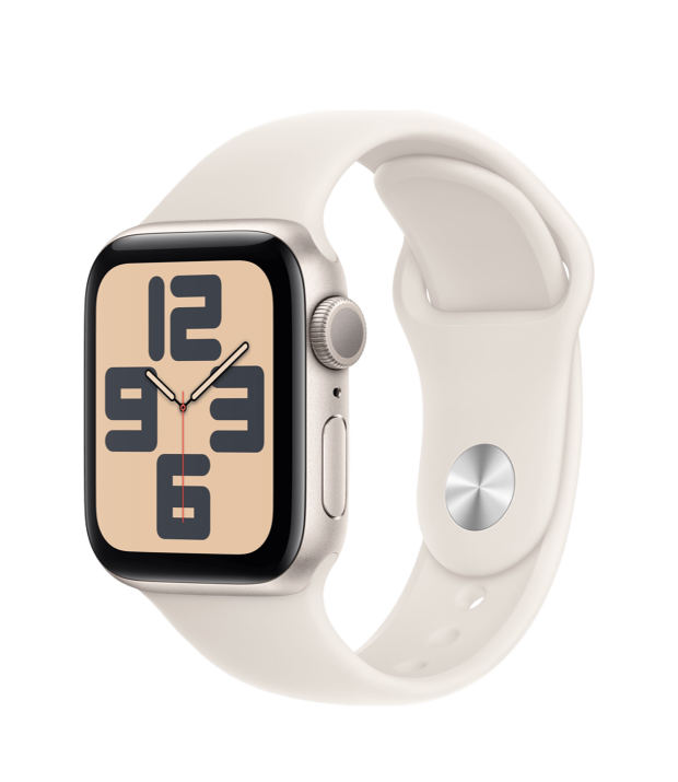 Apple Watch SE 2 2024 GPS 40mm Starlight Aluminium Case with Starlight Sport Band M/L (MXEG3)