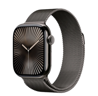 Apple Watch Series 10 GPS + LTE 46mm Slate Titanium Case with Slate Milanese Loop - M/L (MWYW3)