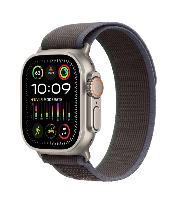 Apple Watch Ultra 2 49mm LTE Titanium Case with Blue/Black Trail Loop - S/M (MRF53)