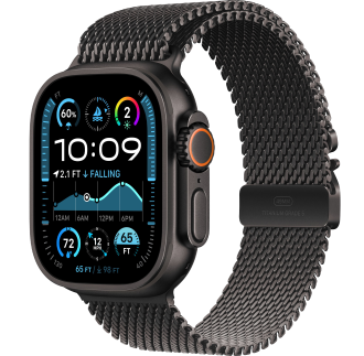 Apple Watch Ultra 2 2024 49mm LTE Black Titanium Case w. Black Titanium Milanese Small (MX4W3)