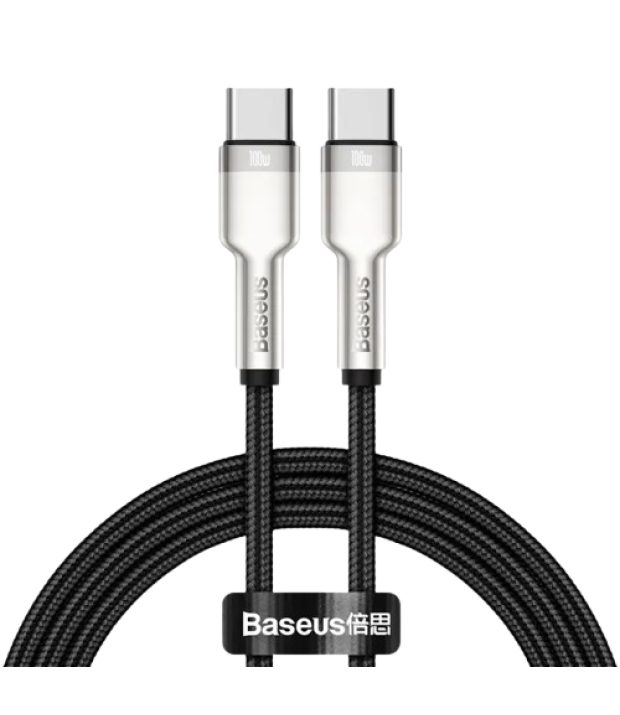 Кабель Baseus Cafule Metal Type-C to Type-C 100W (2m) (black)