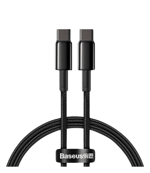 Кабель Baseus Tungsten Gold Type-C to Type-C 100W (1m) (black)