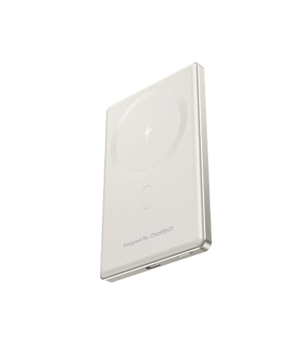Power Bank Choetech PD20W 5000 mAh Ultra-Thin Magnetic Power Bank White