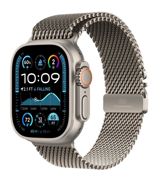 Apple Watch Ultra 2 2024 49mm LTE Natural Titanium Case w. Natural Titanium Milanese Small (MX4M3)