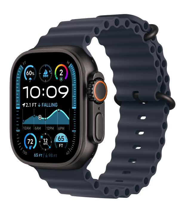 Apple Watch Ultra 2 2024 49mm LTE Black Titanium Case with Navy Ocean Band (MYTC3+MYPA3)