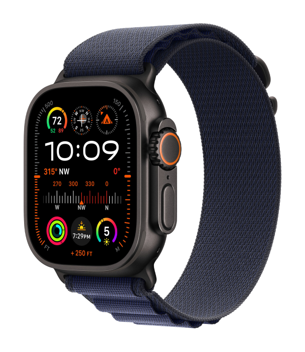 Apple Watch Ultra 2 2024 49mm LTE Black Titanium Case with Navy Alpine Loop - Small (MYTF3+MYPW3)