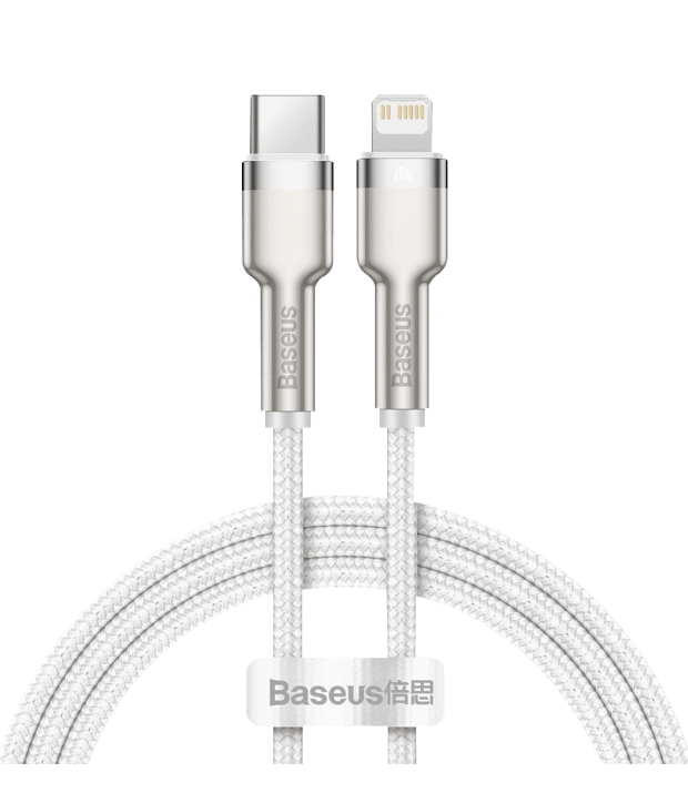 Кабель Baseus Cafule Metal Type-C to Type-C 100W (2m) (white)