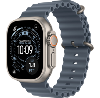 Apple Watch Ultra 3 GPS + Cellular 49mm Natural Titanium Case with Anchor Blue Ocean Band (MEWH4)