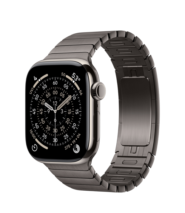Apple Watch Series 11 GPS + Cellular 46mm Natural Titanium Case with Slate Link Bracelet (MFAY4+MXMK3)