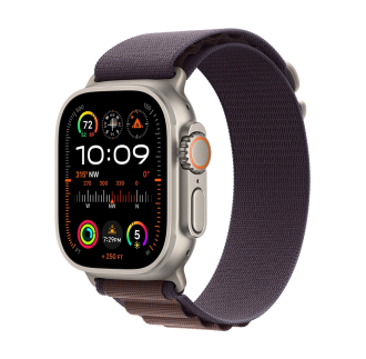 Apple Watch Ultra 2 49mm LTE Titanium Case with Indigo Alpine Loop - Large (MREW3)
