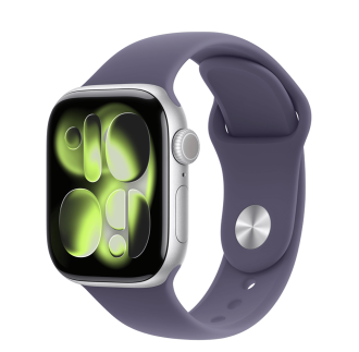 Apple Watch Series 11 GPS 42mm Silver Aluminum Case with Purple Fog Sport Band - M/L (MEU74)